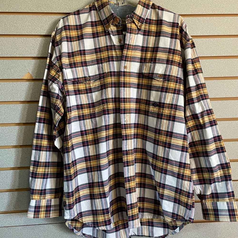 Roper Men's Long Sleeve Plaid Button Down Shirt Large Cotton Casual Western